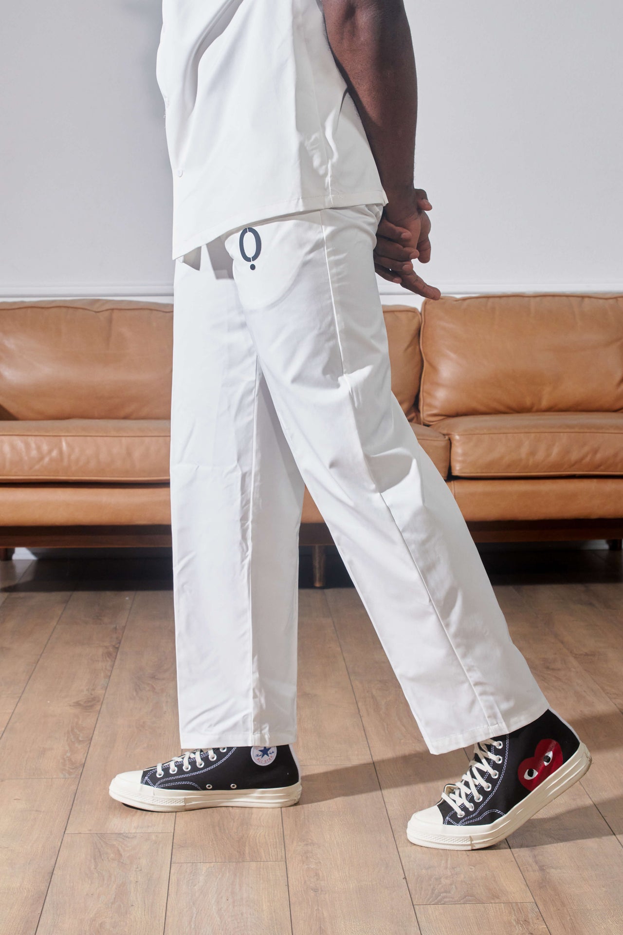 White Baffs Trousers Pants